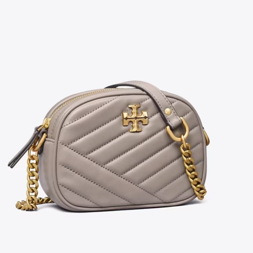 Tory Burch Kira Chevron Camera Bag in Gray Heron